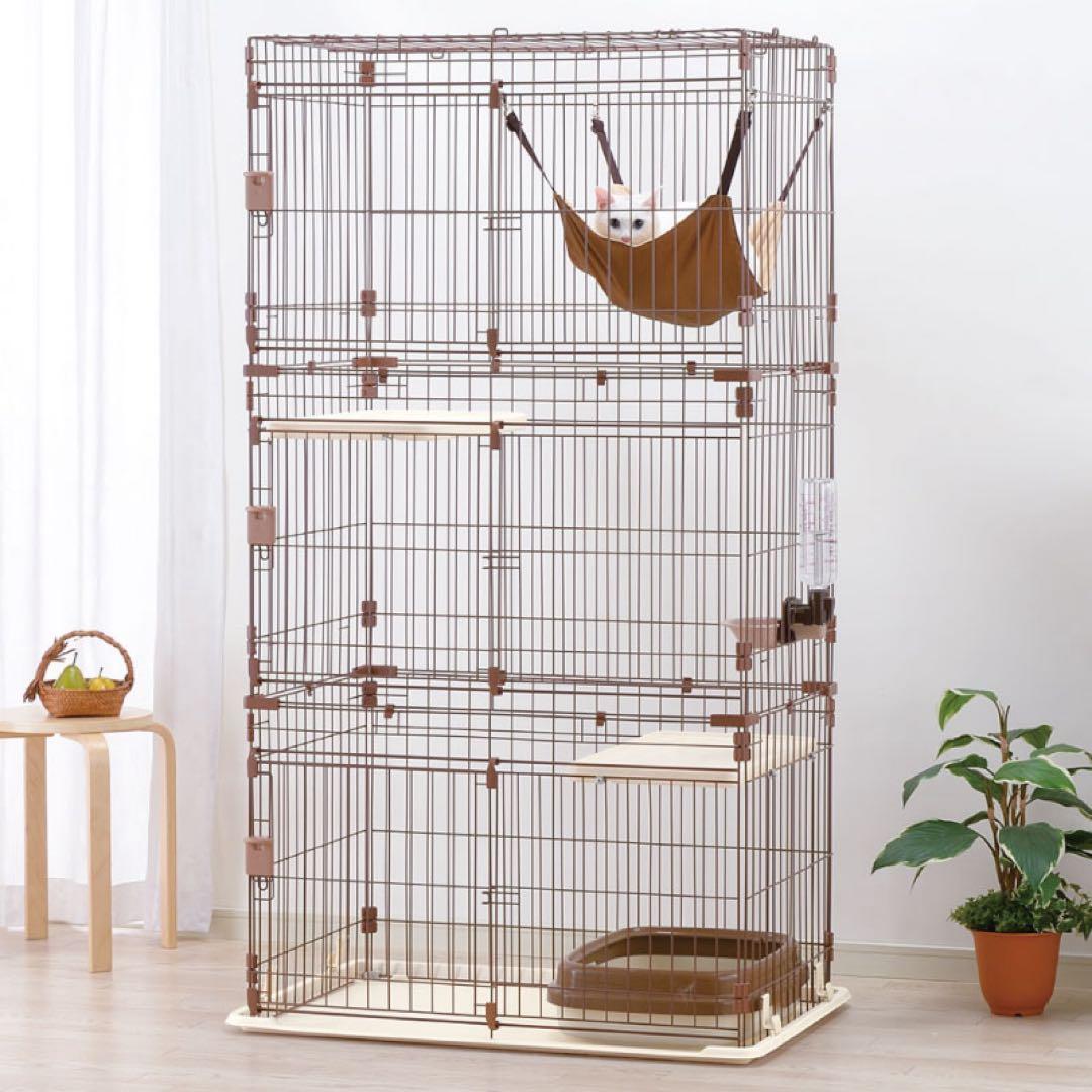 キャットケージ リラックスサークル Richell 猫用ケージ 3段ネコケージ