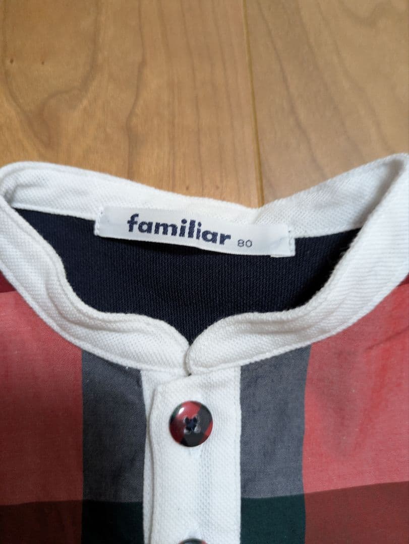 familiar チェック柄 Tシャツ 80