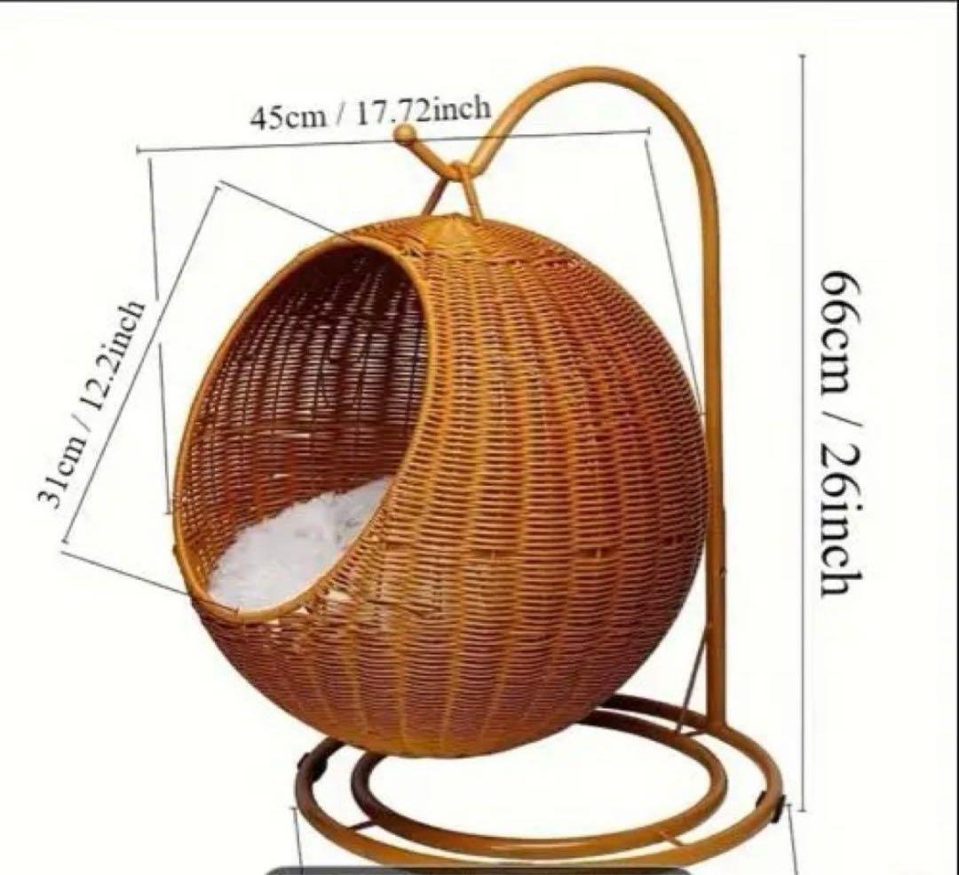 猫用ハンモック型ベッド ウィッカー製