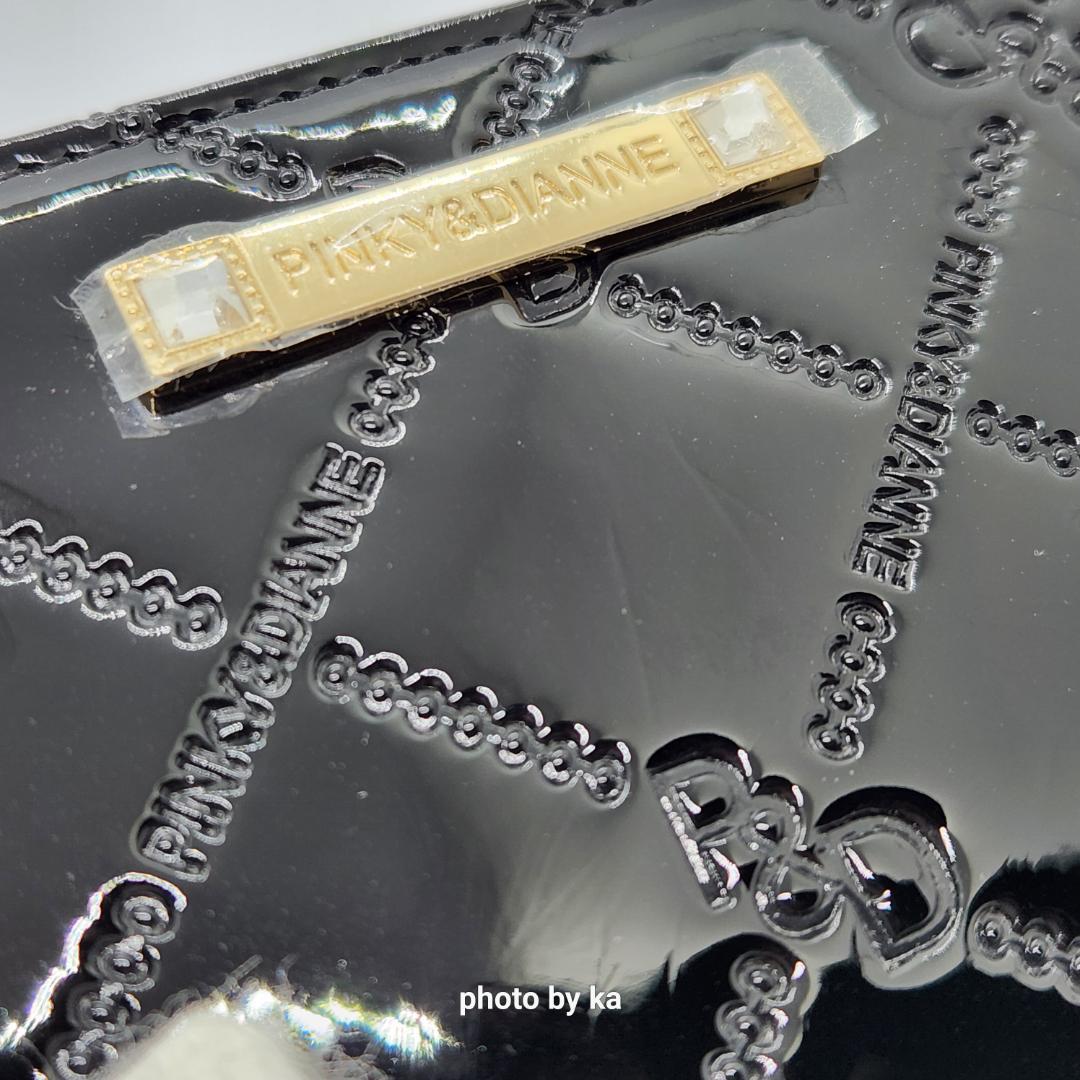 ブラック 新品 ピンキー&ダイアン Pinky&Dianne 折財布 エナメル