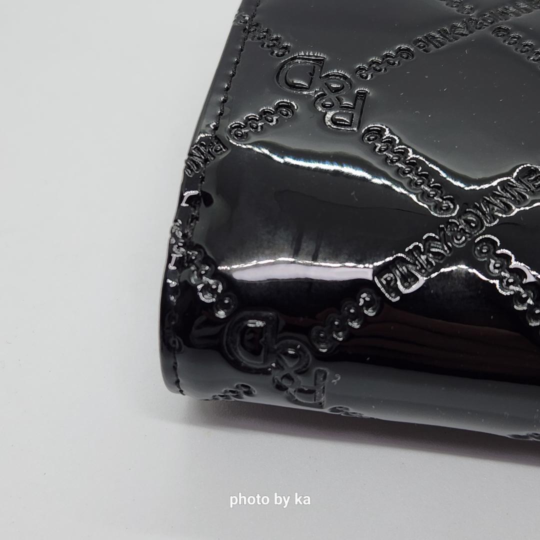 ブラック 新品 ピンキー&ダイアン Pinky&Dianne 折財布 エナメル