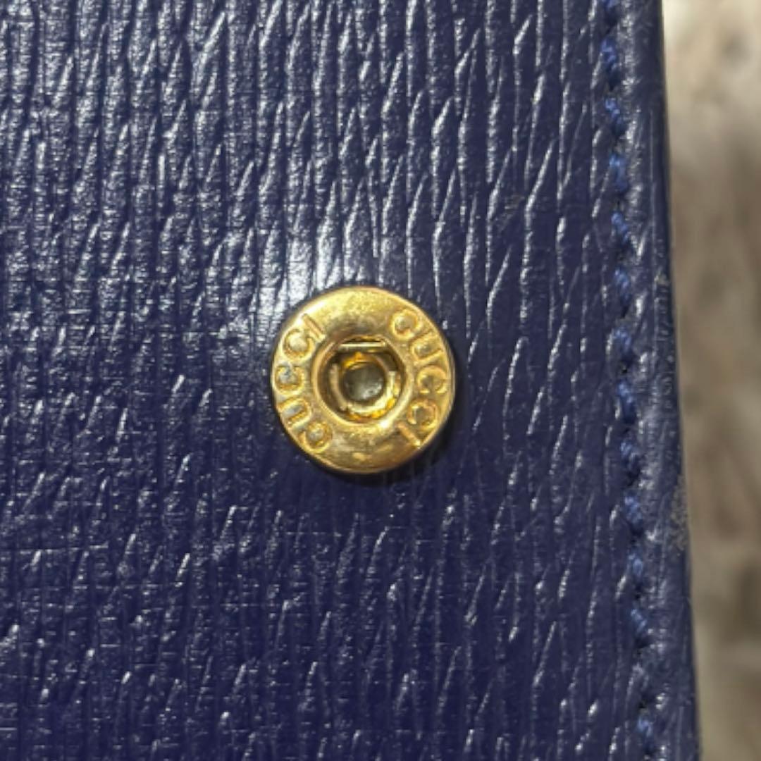 Gucci ドット柄 二つ折り財布　ネイビー　レッド　ミニ財布　折り財布