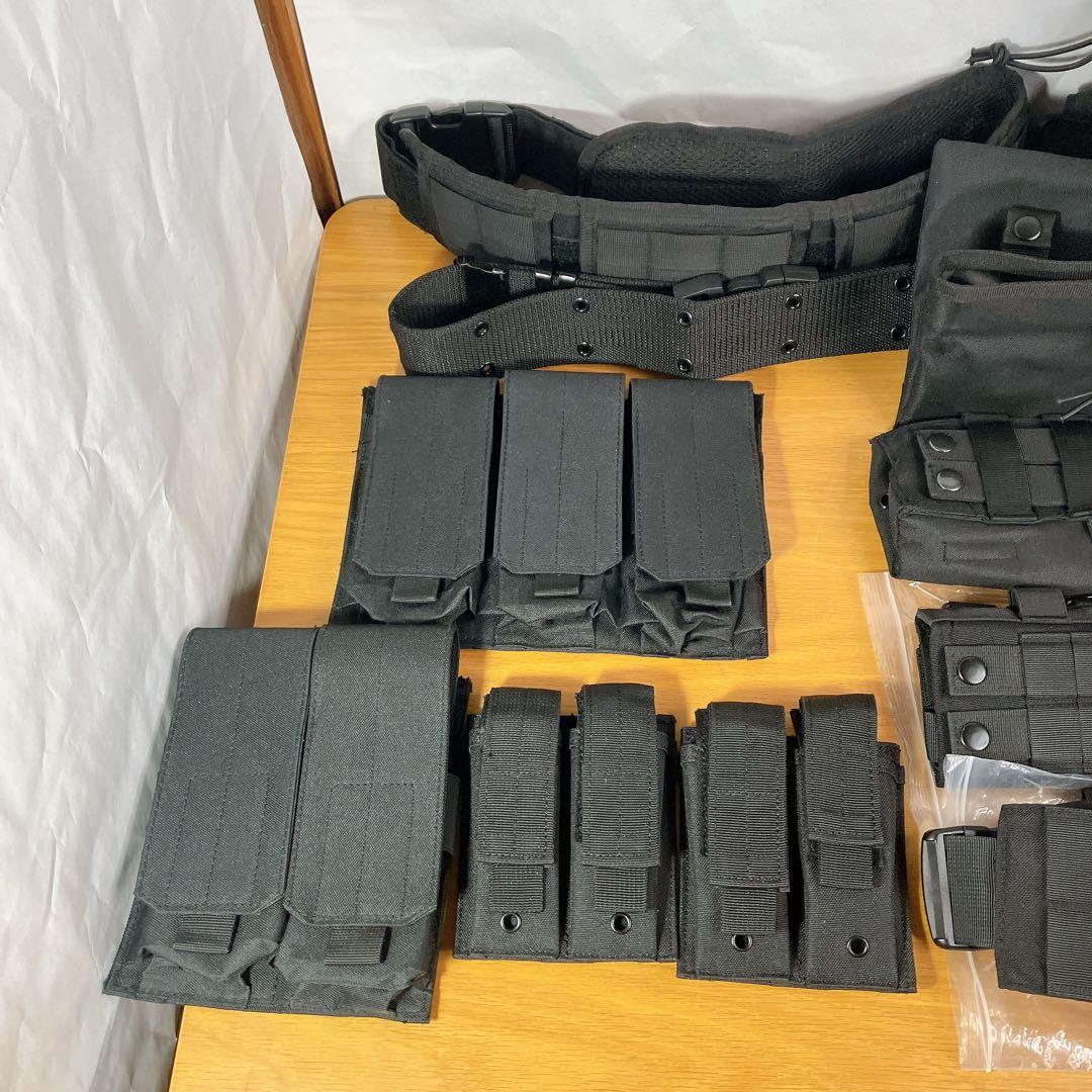 Azarxis サバゲー タクティカルベルト ポーチ多数セット 黒