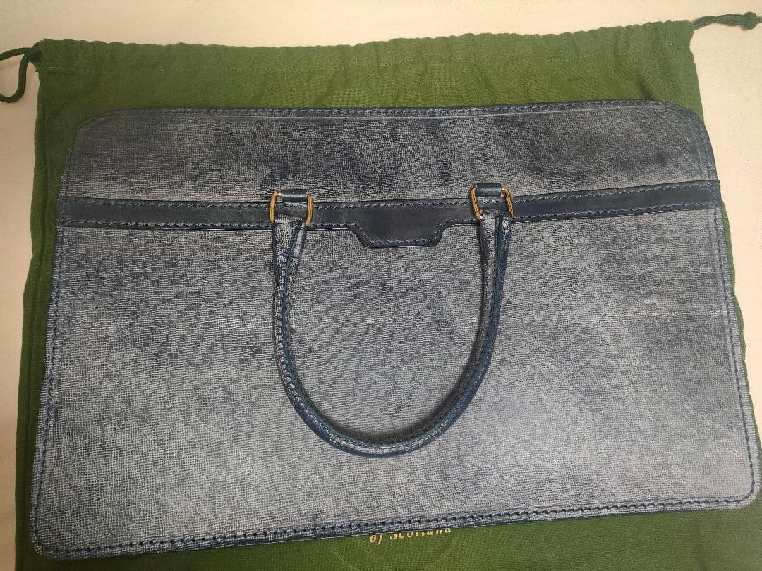 グレンロイヤル　02-5225　2ハンドルジップケース　ダークブルー　型押し