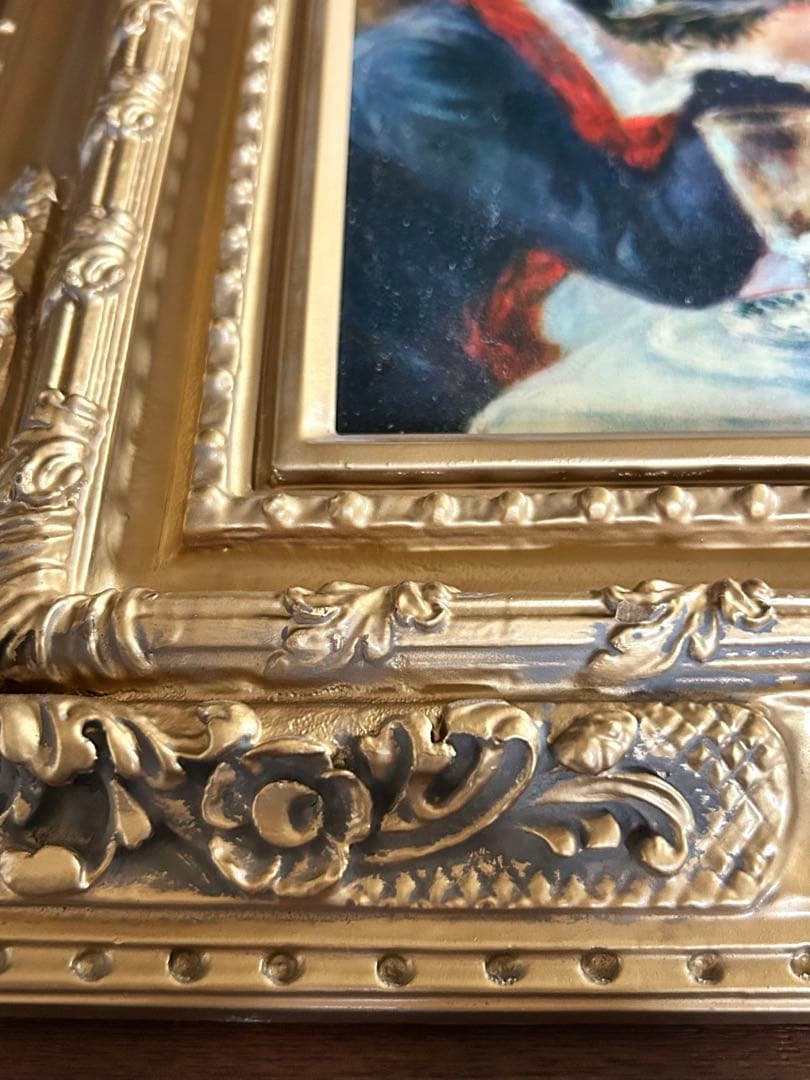 ルノワール 絵画 子犬を抱く少女 ルノアール複製画 絵画　金額縁