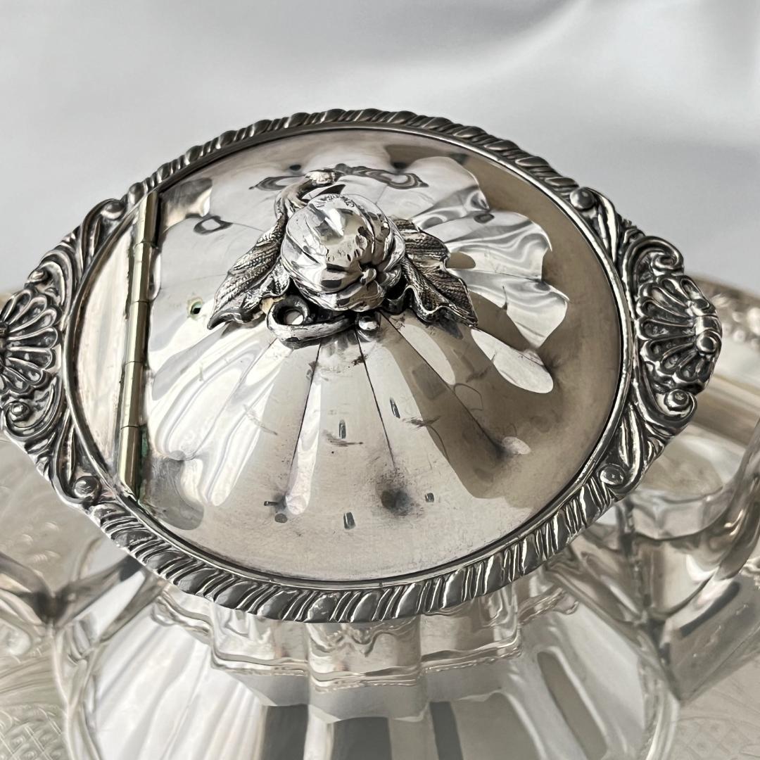 【Old English】メロンフォルムのコーヒーポット【シルバープレート】