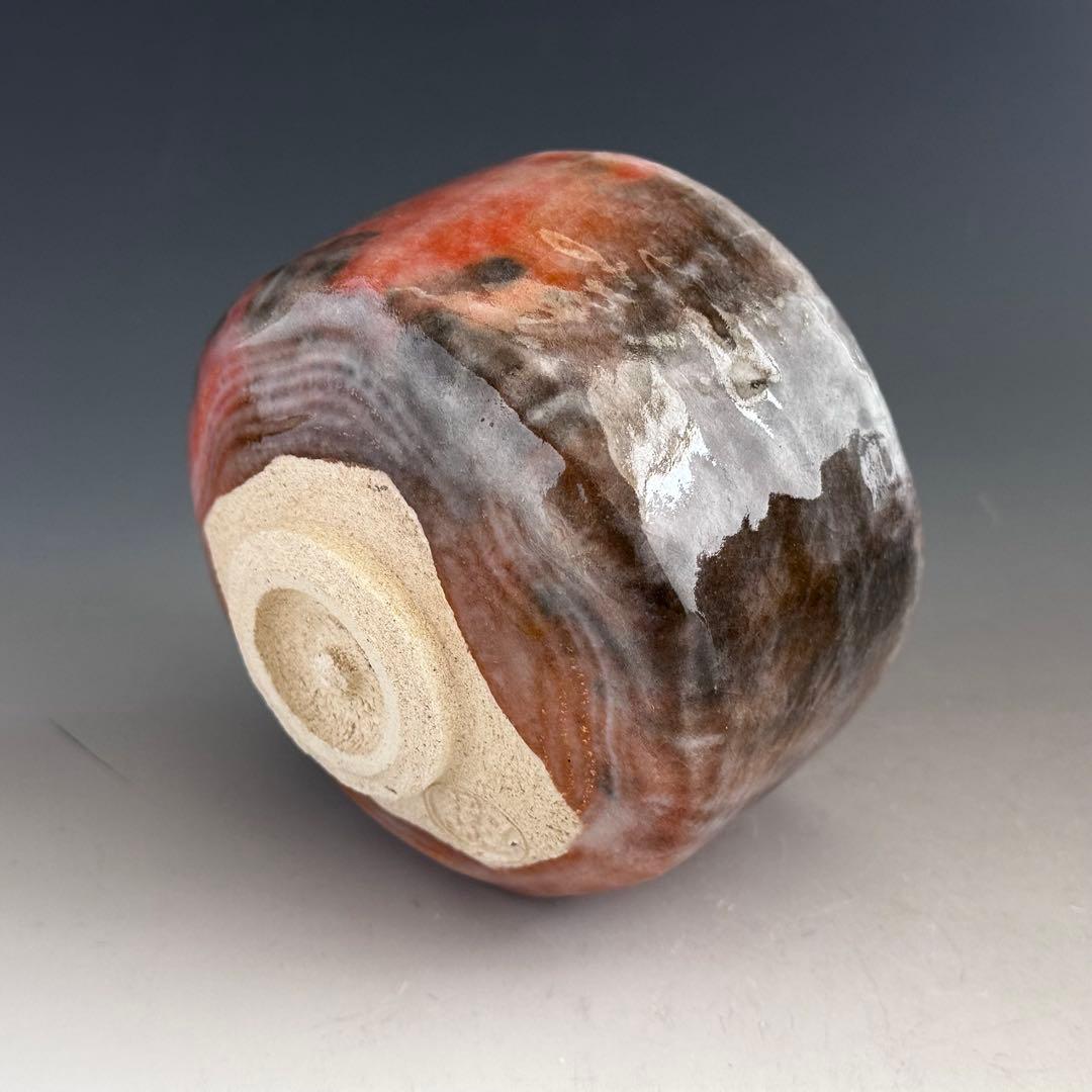 茶道具　赤楽　茶碗　小川裕起夫　共箱　楽焼　京都　陶芸　茶会　濃茶　薄茶　稽古