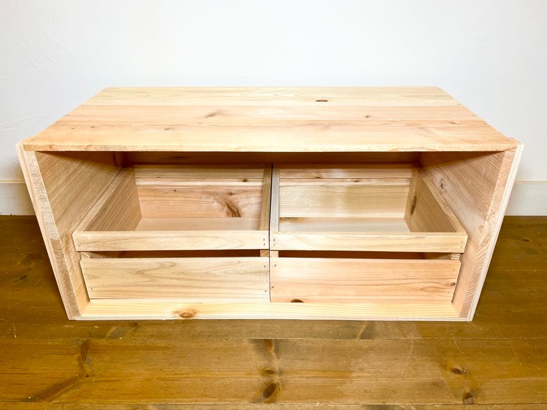 りんご箱 1箱 & 収納小箱 4箱 セット販売 / 収納 木箱 引出し 片付け