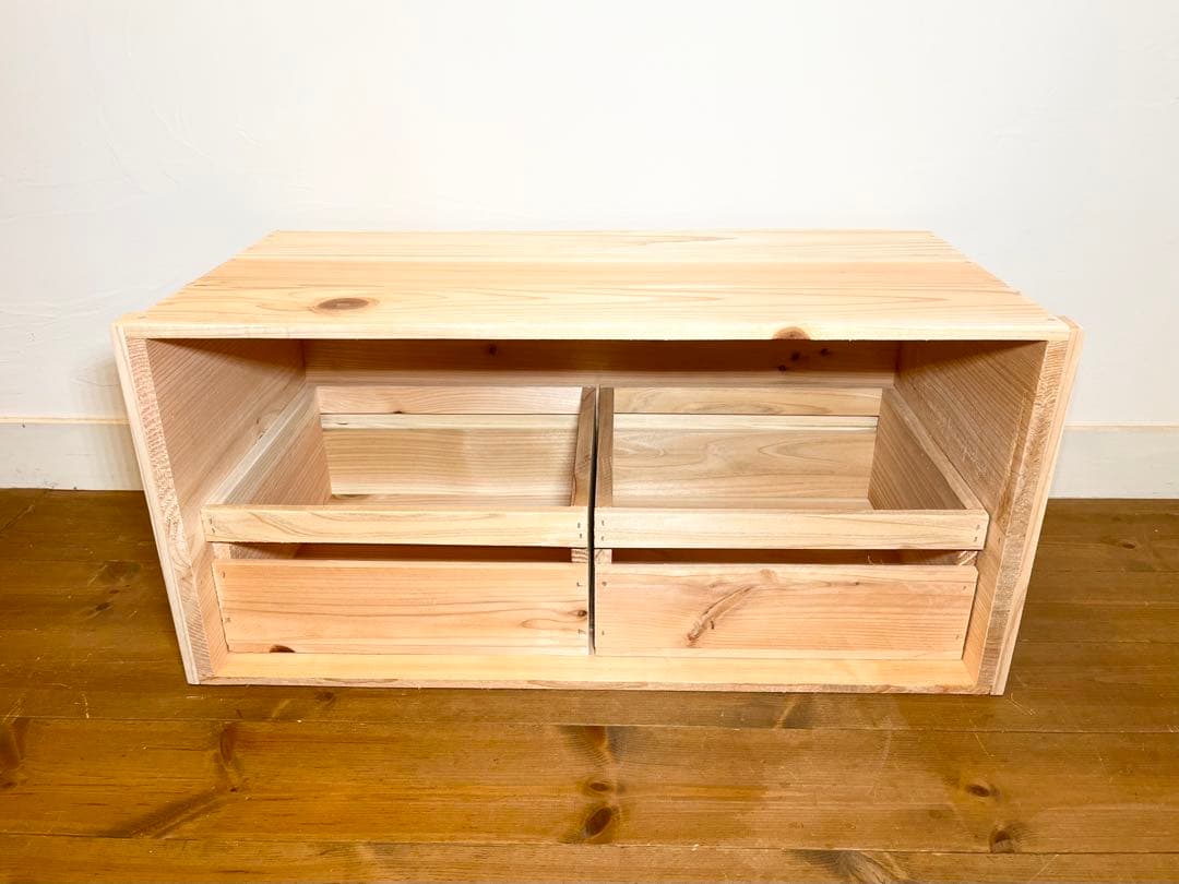 りんご箱 1箱 & 収納小箱 4箱 セット販売 / 収納 木箱 引出し 片付け