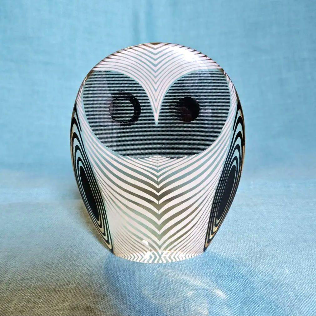 ヴィンテージ ガラスのフクロウ