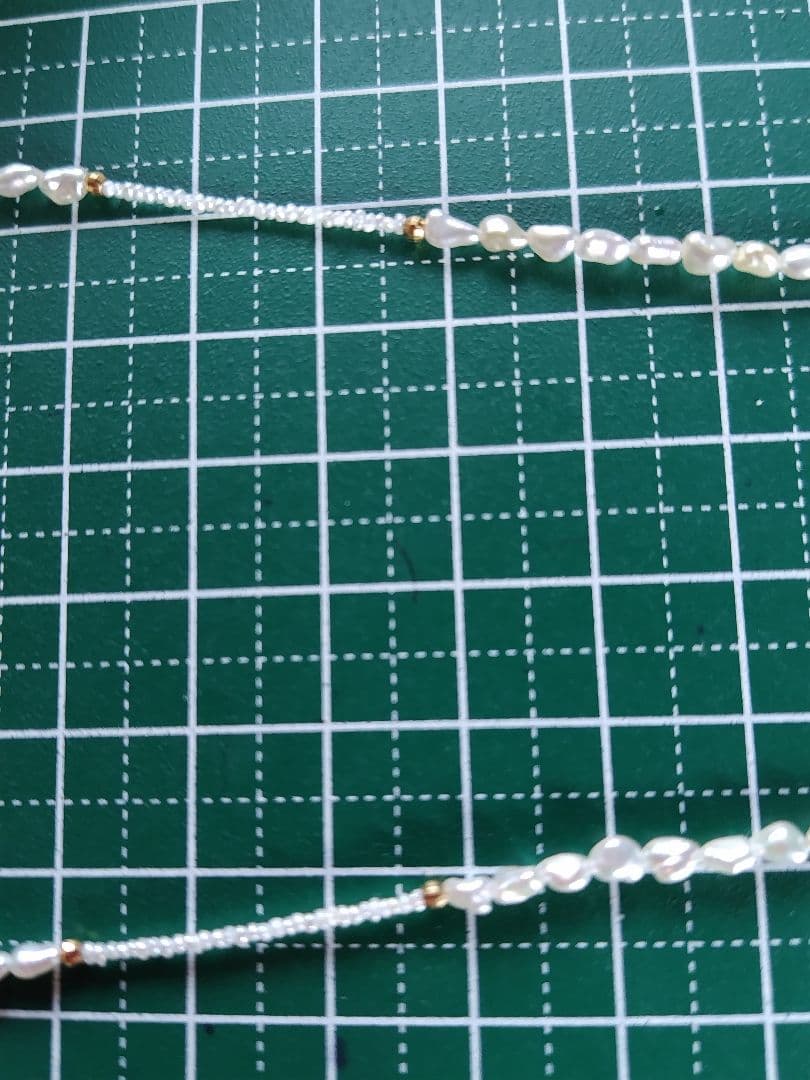 K18 ２種類の、アコヤ真珠ケシパールの、ネックレス