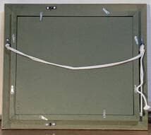 【真作】絵画　長生玲子　油彩3号　五十沢の春　茅葺き古民家と桜が彩る郷愁　Y86