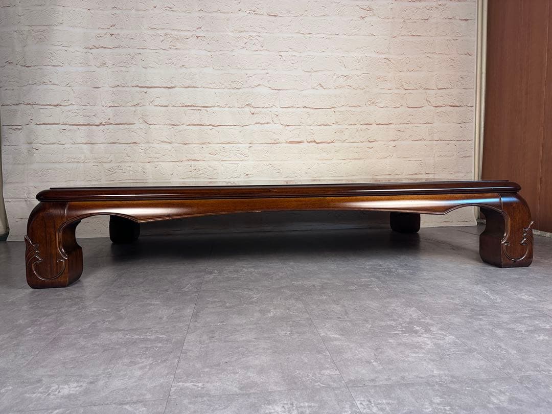 【IDC大塚家具】大型 座卓 無垢調 重厚 木製 和モダン 高級座卓