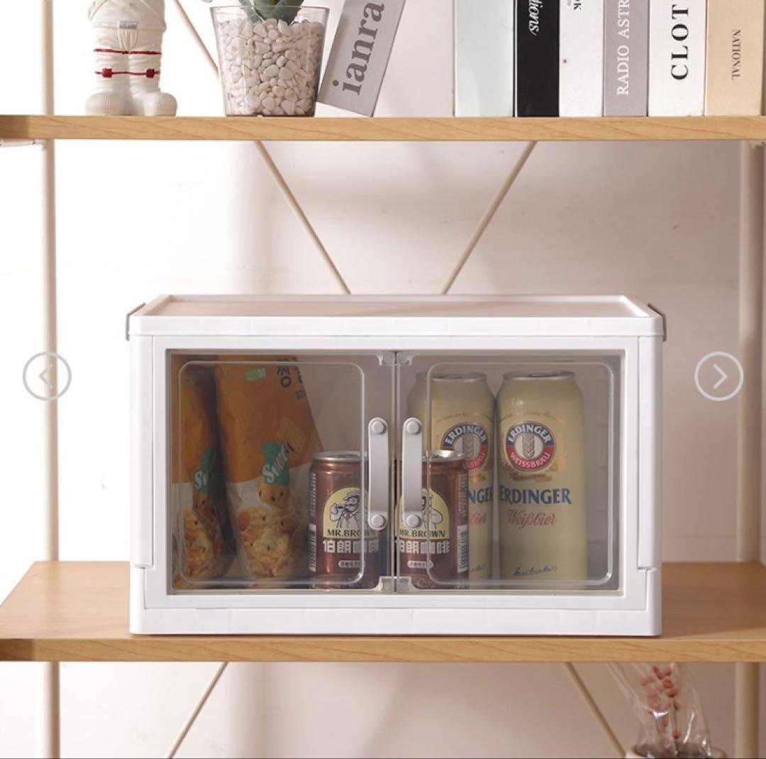 ジョイントできる扉付折りたたみ収納ケース 大 8個セット