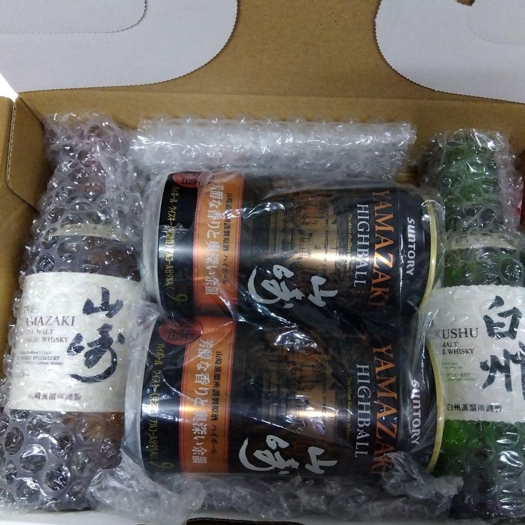 山崎ハイボール缶2本+山崎180ml1+白州180ml
