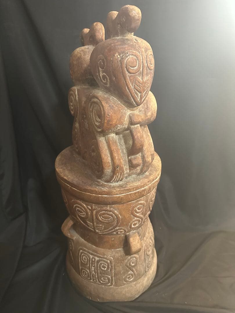 アフリカ 木彫り置物 77cm プリミティブ/ アンティーク