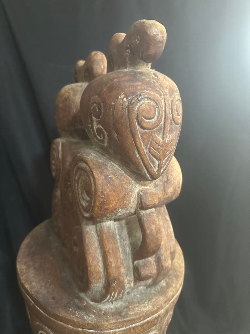 アフリカ 木彫り置物 77cm プリミティブ/ アンティーク