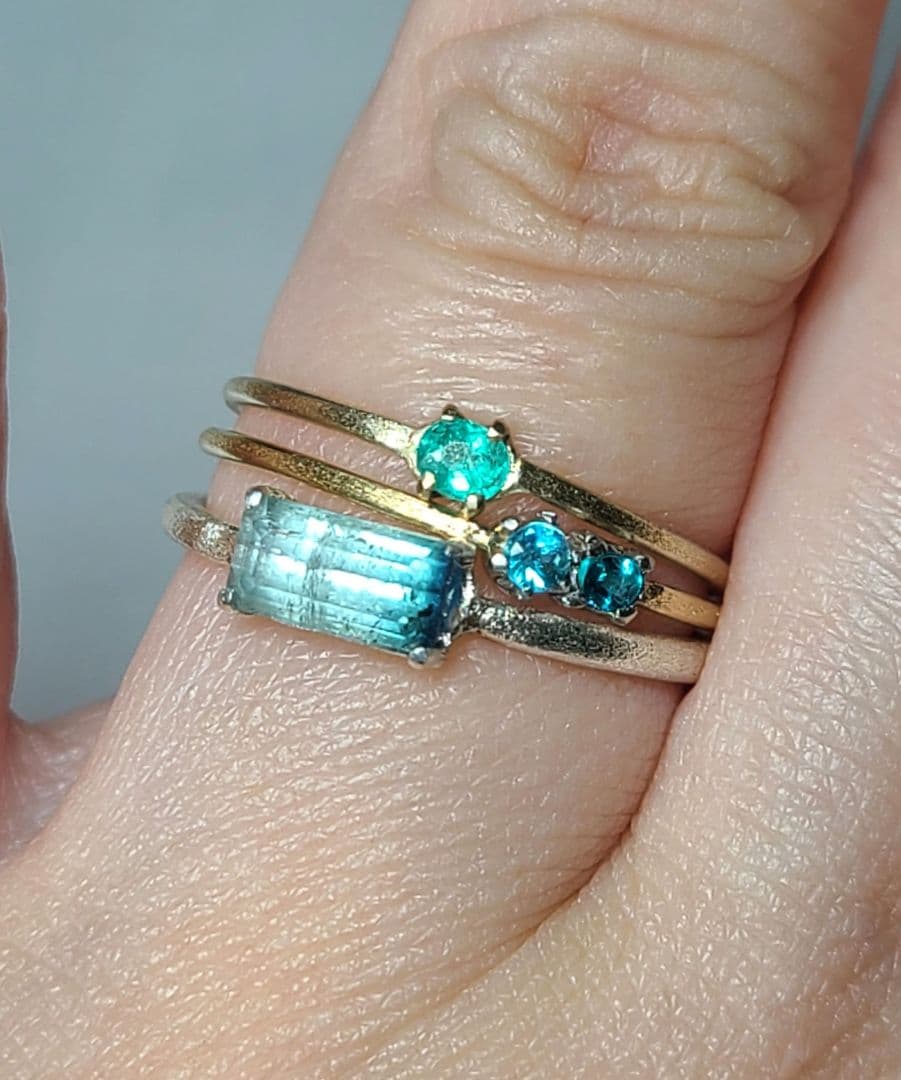 ビカビカネオン!!★ブラジルバターリャパライバトルマリン10金リング★