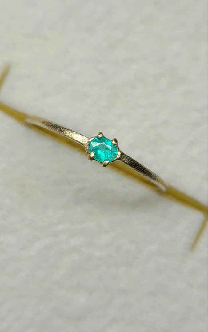 ビカビカネオン!!★ブラジルバターリャパライバトルマリン10金リング★