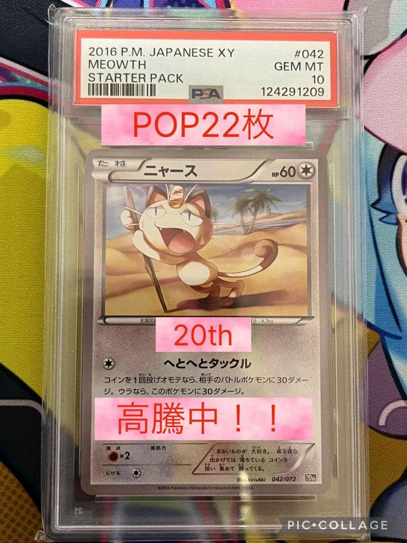 値下げ！【世界で22枚のみ！】PSA10 ニャース　へとへと　20th 極希少品