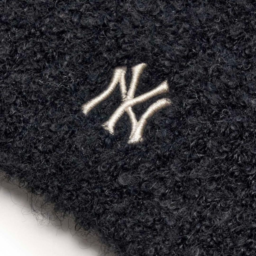 韓国限定 MLB カリナ 着用 猫耳 ミャオン ビーニー 紐付 ブラック 黒