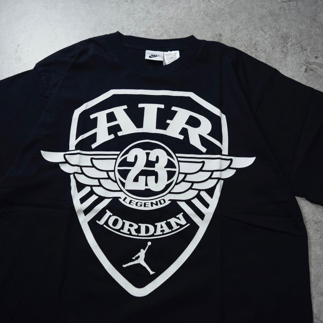90s NIKE AIR JORDAN プリントTシャツ ウィングロゴ ブラック