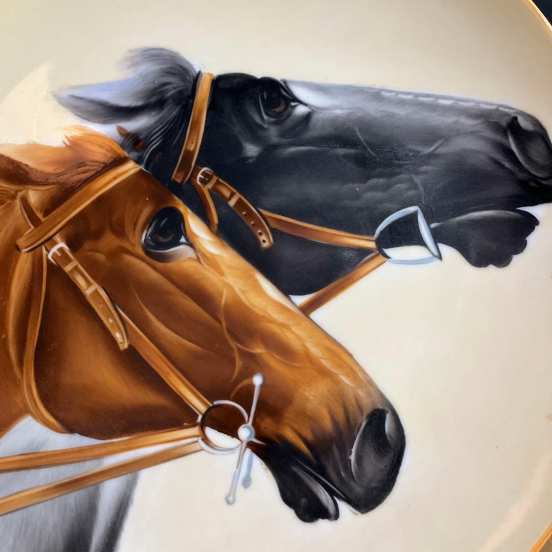 馬の絵皿・ハンドぺイント (数少ない馬の絵皿)