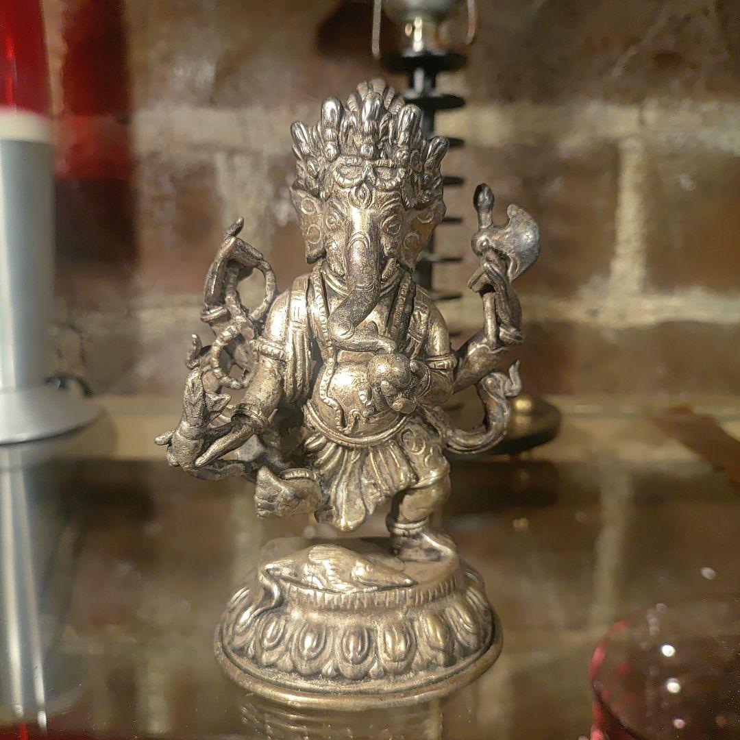 ガネーシャ チベット仏　仏教美術　アンティーク　470ｇ