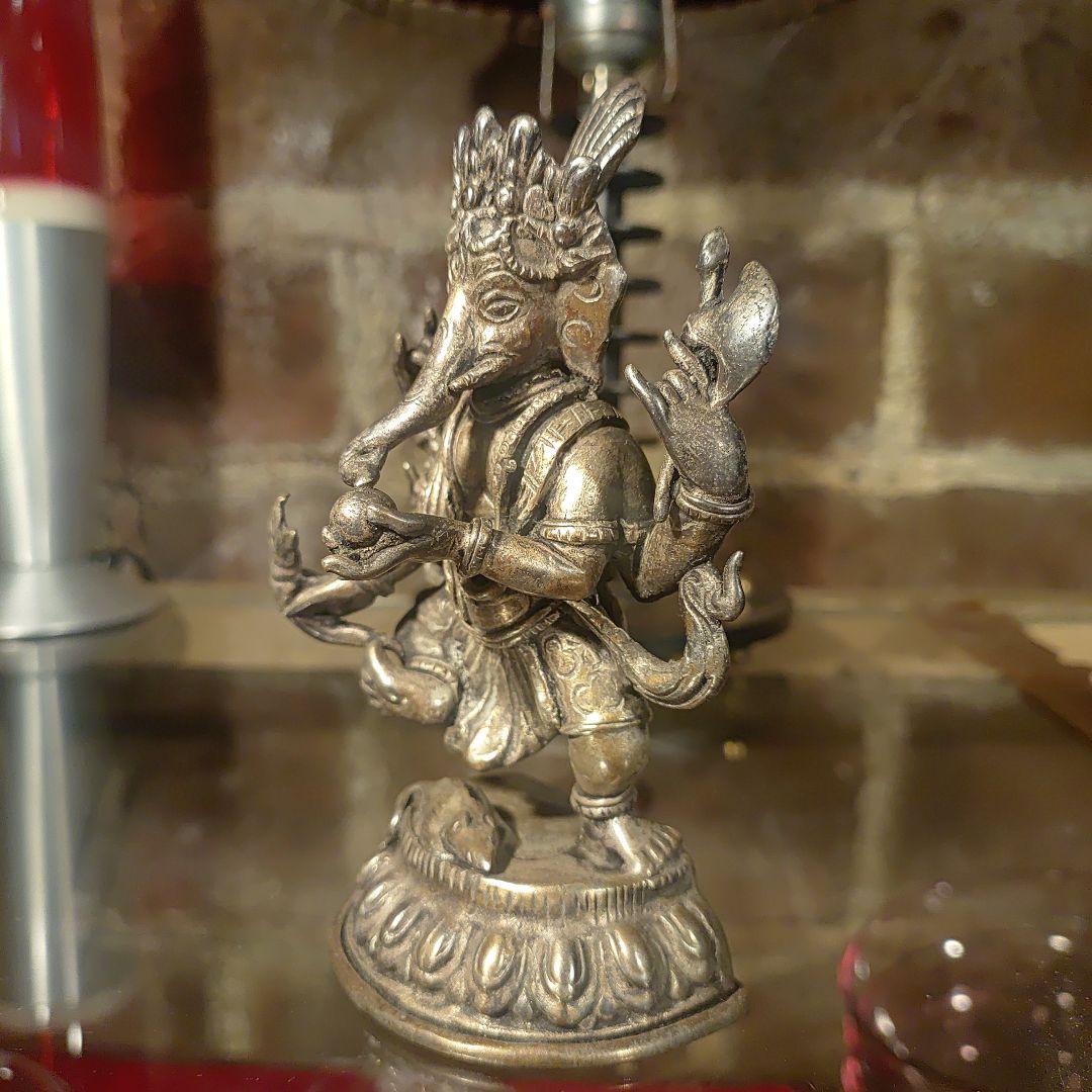 ガネーシャ チベット仏　仏教美術　アンティーク　470ｇ