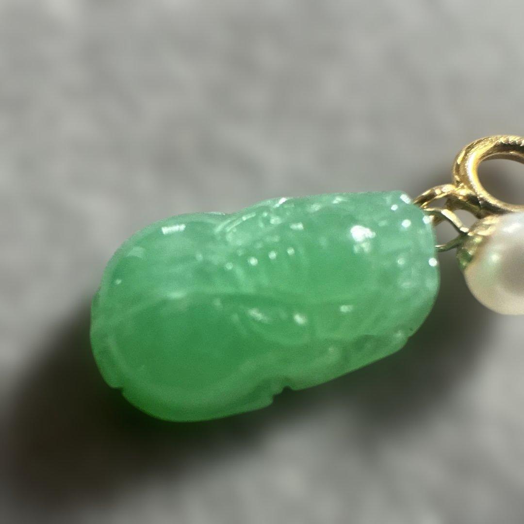 金18 K金製金留め、純天然冰種ジェダイト本翡翠チャーム＆ペンダント両用