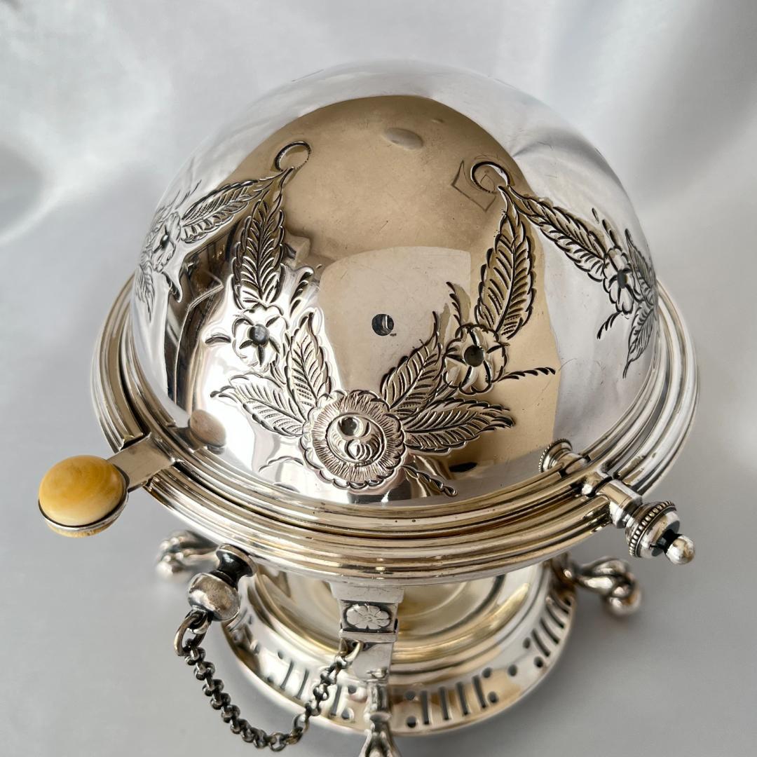 【英国 】ロールトップのエッグコドラー【シルバープレート】ライナー