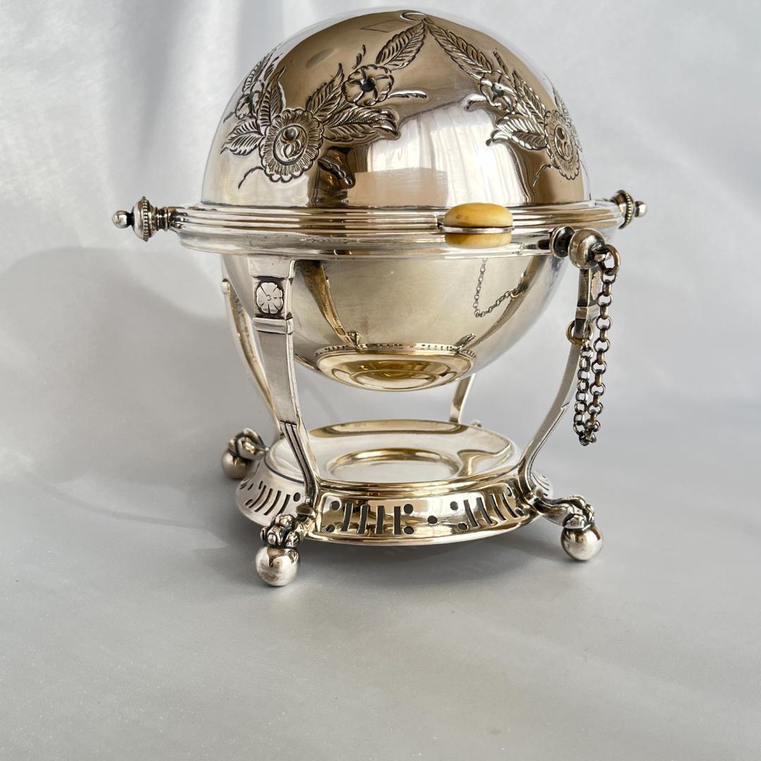 【英国 】ロールトップのエッグコドラー【シルバープレート】ライナー