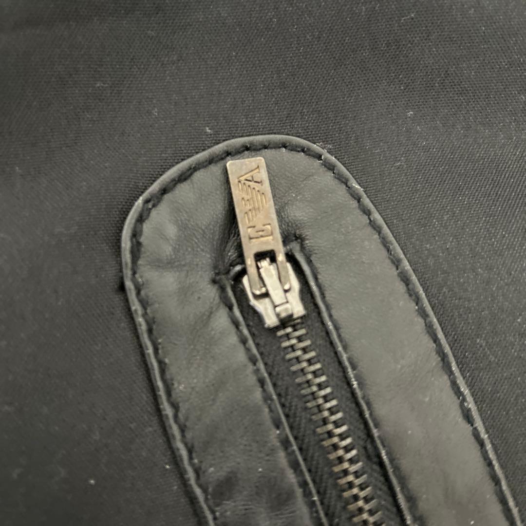 【yuyu】EMPORIO ARMANI ブラックレザージャケット S