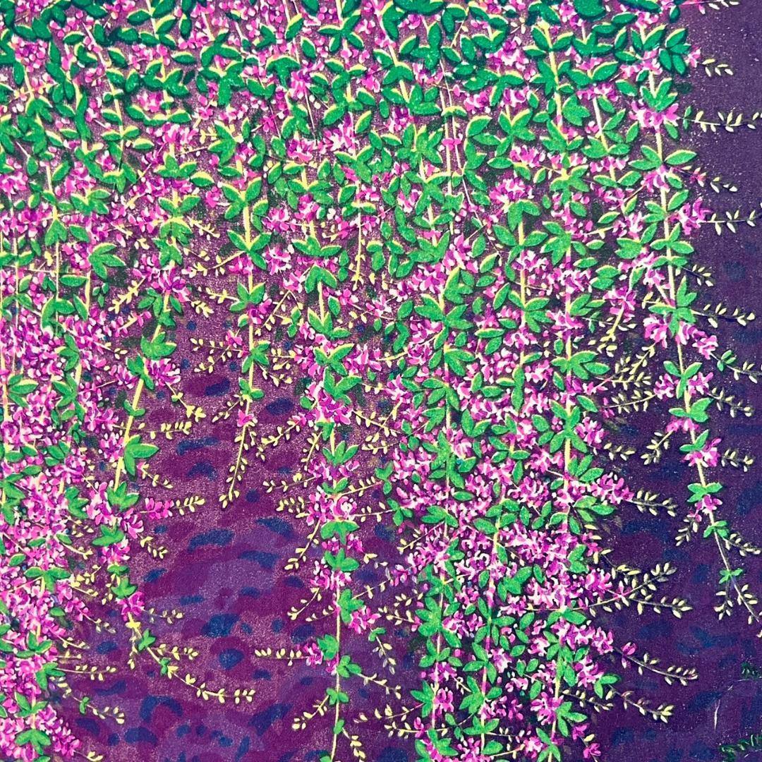 美品 牧野宗則「萩小袖」木版画 2000年制作 直筆サイン入り お洒落な額装