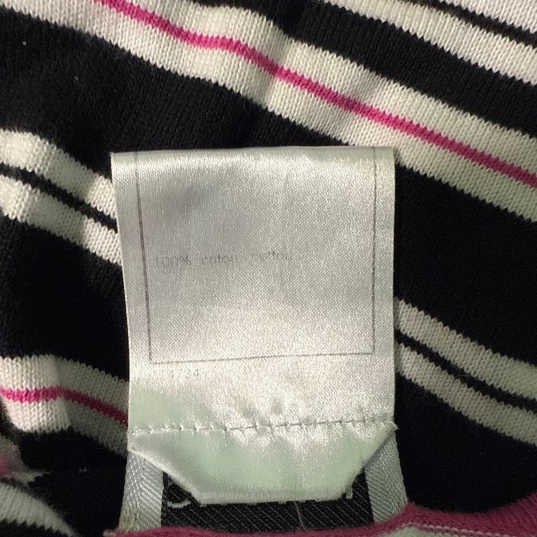 CHANELストライプ ニットタンクトップ　ココマークノースリーブ　07P