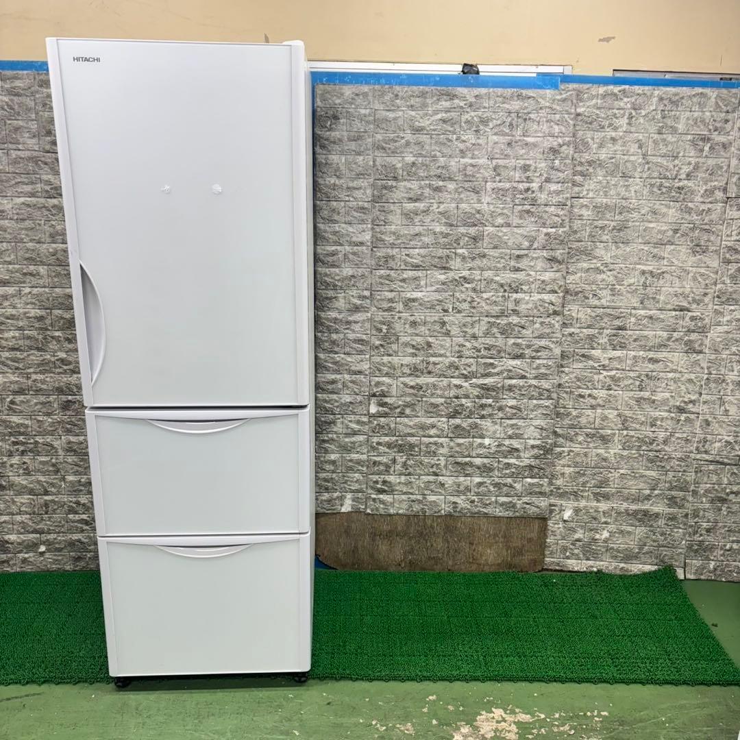 646 日立　大型冷蔵庫　375L 300L強　家庭用　自動製氷　小型　ホワイト