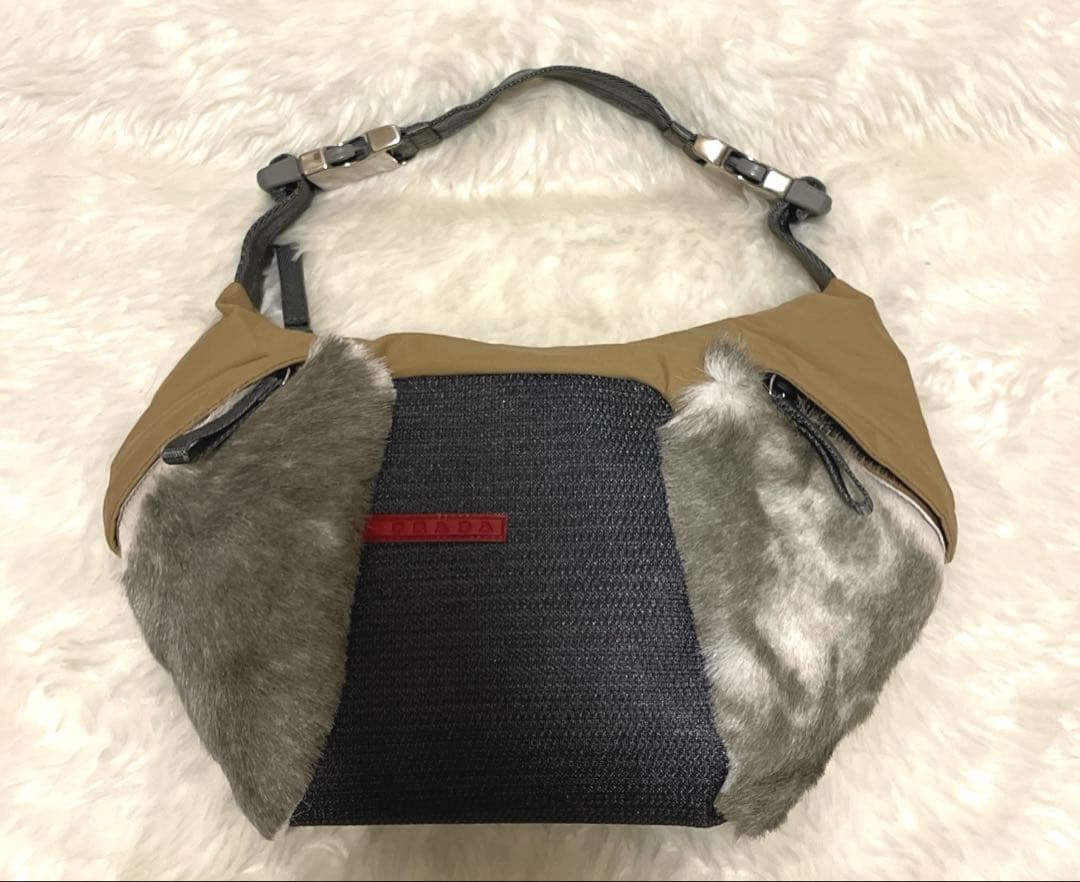 PRADA sport デザインバッグ　リアルファー　fur mix 00s