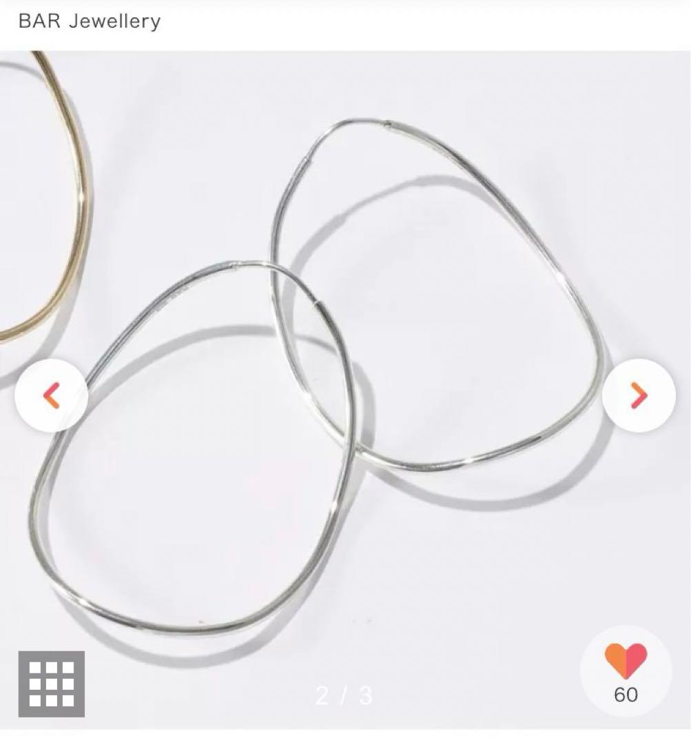 サクサク様BAR jewerly contour earrings silver