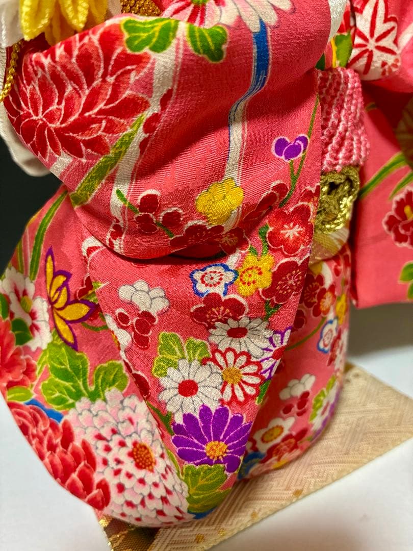 【ねこの創作人形】ちりめん細工　縮緬細工　招き猫　まねき猫　和風猫