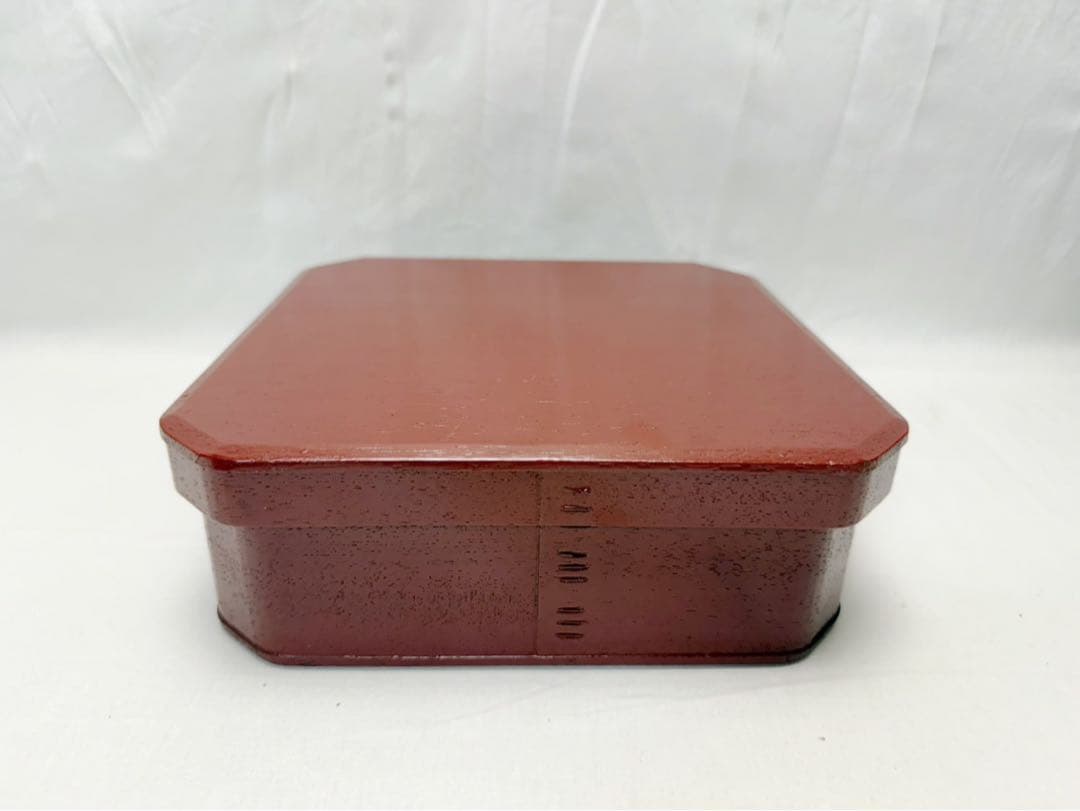 ほぼ未使用 懐石道具 木製古代朱塗 大徳寺 縁高重箱 十客揃 刻印有 共箱