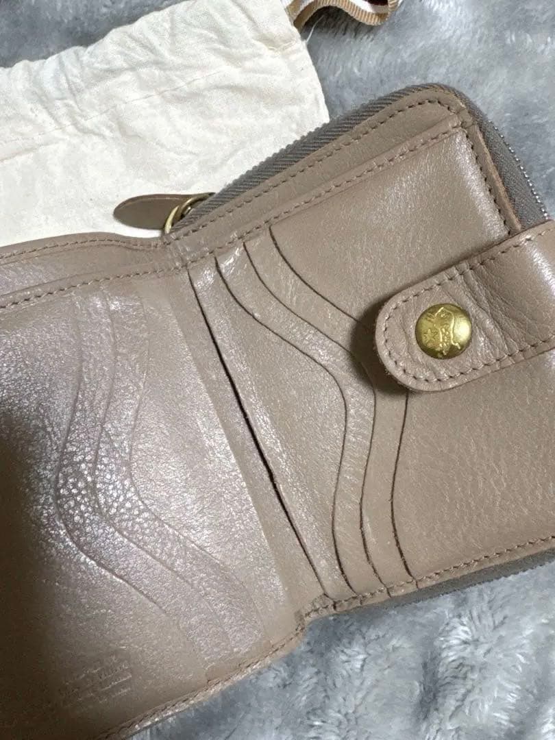 IL BISONTE イルビゾンテ　折り財布　レザー　ブラウン　ラウンドジップ