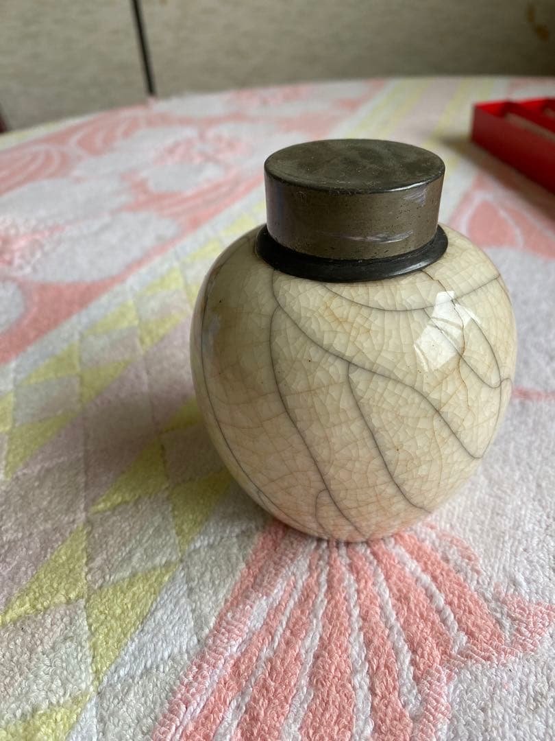 茶入　茶器　茶入れ　煎茶道具　骨董　茶道具　錫蓋