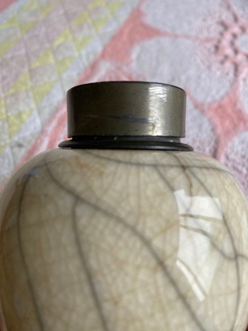 茶入　茶器　茶入れ　煎茶道具　骨董　茶道具　錫蓋