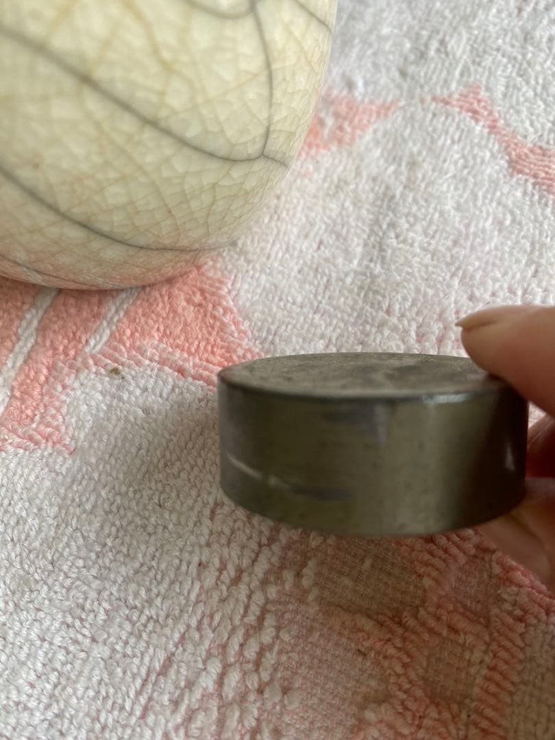 茶入　茶器　茶入れ　煎茶道具　骨董　茶道具　錫蓋