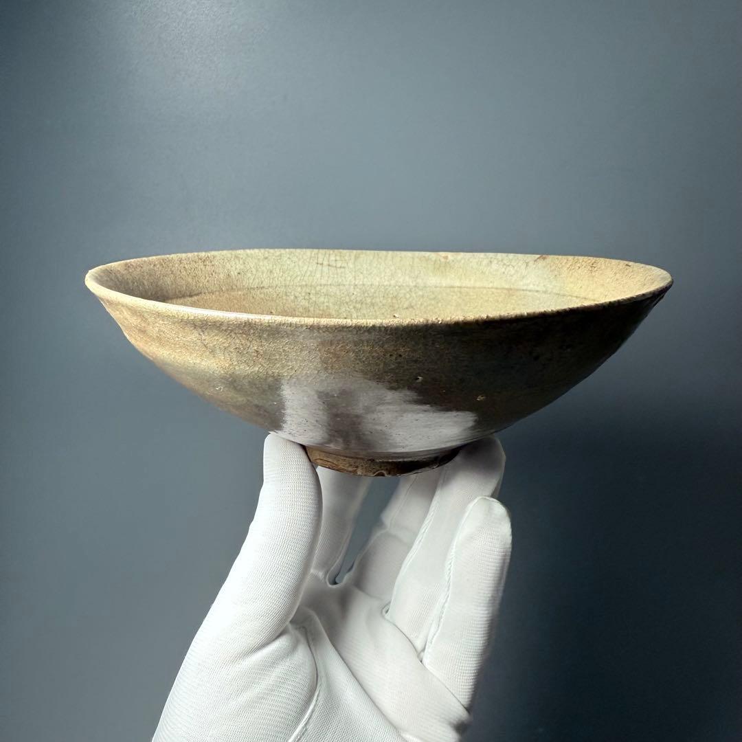 朝鮮古美術　高麗～李朝時代　青磁平茶碗　古美術　茶道具　時代保証　箱付　状態◎