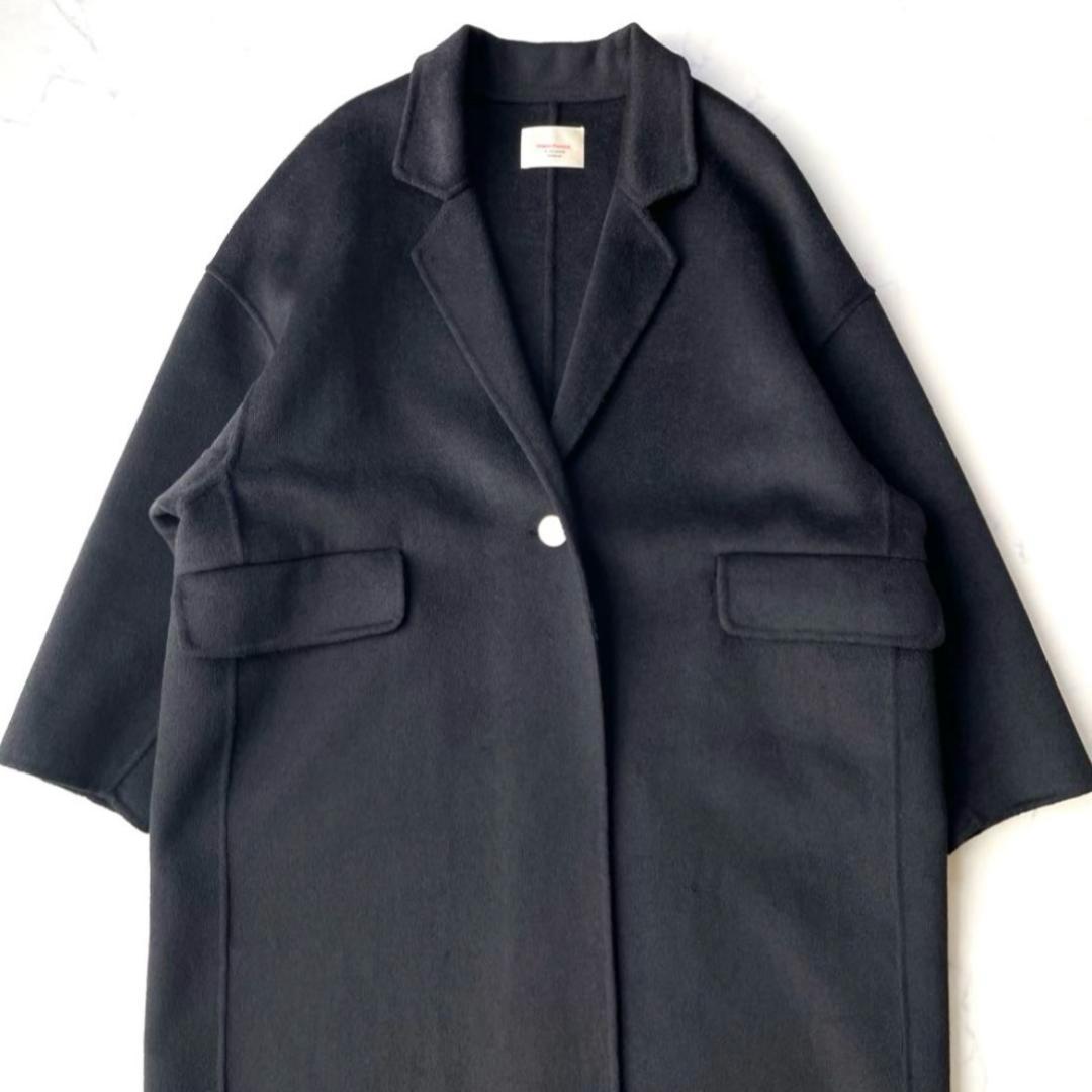 アンプーファム unpeu femme チェスターコート ウール ブラック F