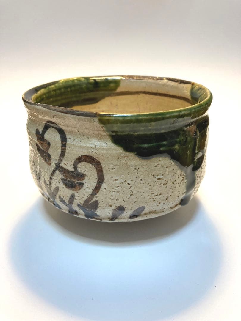 織部焼 山口茂造 色絵 茶碗 抹茶碗 茶事 茶道具