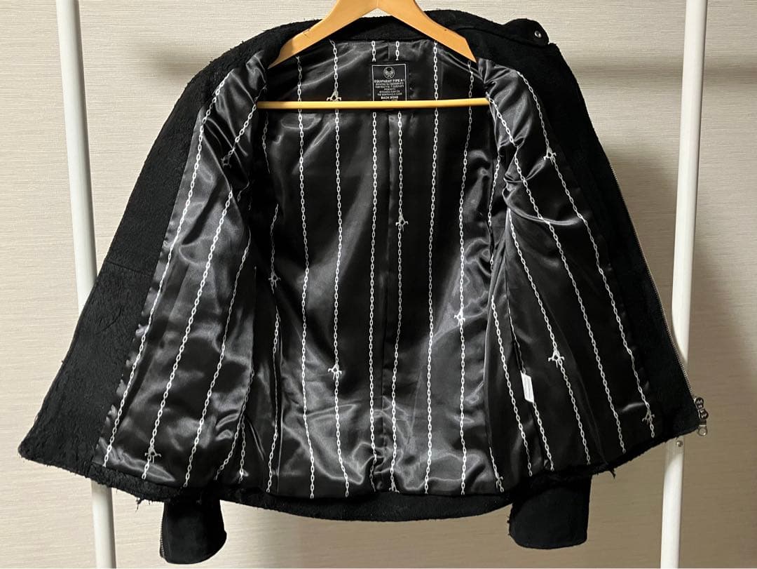 BACKBONEスエードシングルライダースジャケット北原哲夫バックボーンレザー