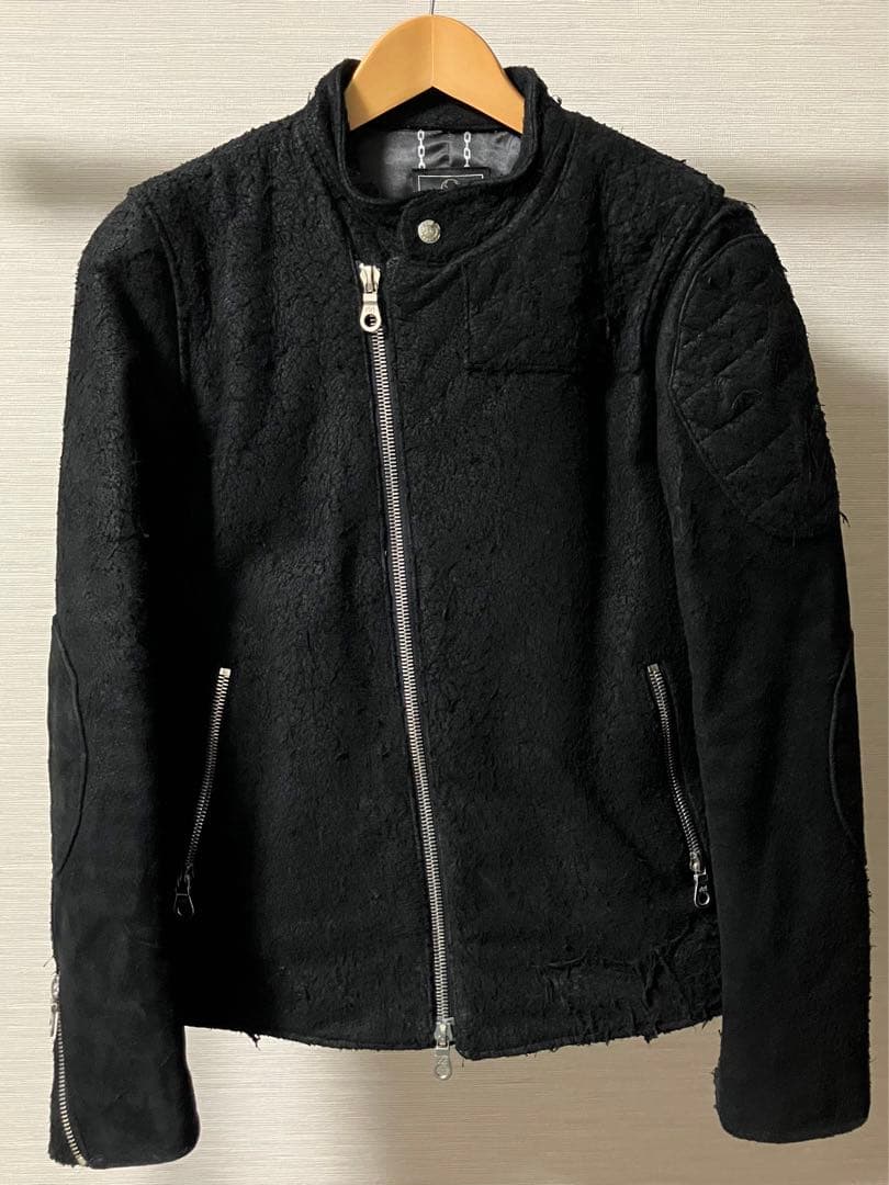 BACKBONEスエードシングルライダースジャケット北原哲夫バックボーンレザー