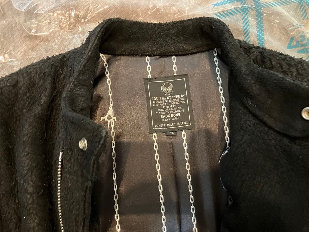 BACKBONEスエードシングルライダースジャケット北原哲夫バックボーンレザー